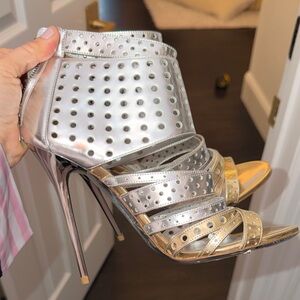 Jimmy Choo Metallic Strappy Heels